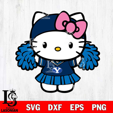 BYU Cougars Hello Kitty Cheerleader 5 Svg Eps Dxf Png File, Digital Download, Instant Download