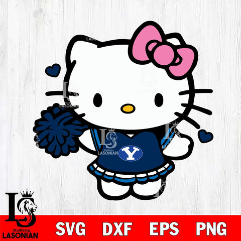 BYU Cougars Hello Kitty Cheerleader 6 Svg Eps Dxf Png File, Digital Download, Instant Download