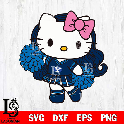 BYU Cougars Hello Kitty Cheerleader 7 Svg Eps Dxf Png File, Digital Download, Instant Download