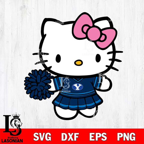 BYU Cougars Hello Kitty Cheerleader 8 Svg Eps Dxf Png File, Digital Download, Instant Download