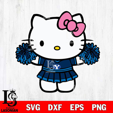 BYU Cougars Hello Kitty Cheerleader 9 Svg Eps Dxf Png File, Digital Download, Instant Download