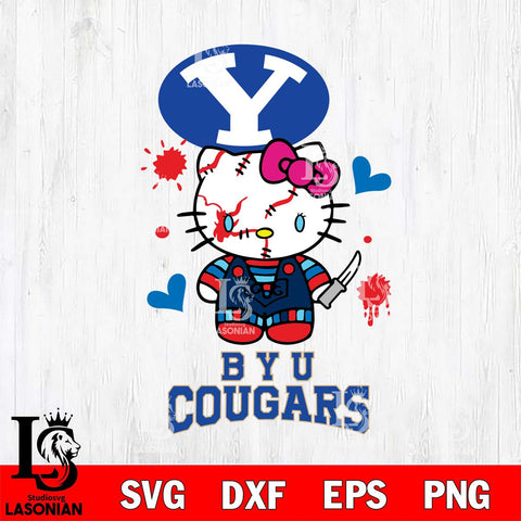 BYU Cougars Hello Kitty Horror 2 Svg Eps Dxf Png File, Digital Download