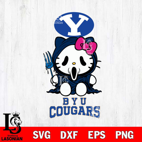 BYU Cougars Hello Kitty Horror 4 Svg Eps Dxf Png File, Digital Download