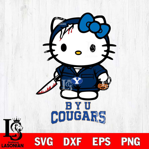 BYU Cougars Hello Kitty Horror 5 Svg Eps Dxf Png File, Digital Download