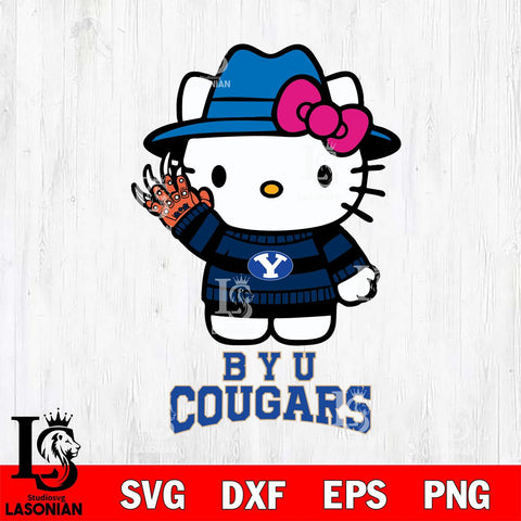 BYU Cougars Hello Kitty Horror 6 Svg Eps Dxf Png File, Digital Download