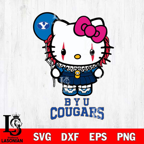 BYU Cougars Hello Kitty Horror 7 Svg Eps Dxf Png File, Digital Download