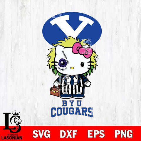 BYU Cougars Hello Kitty Horror 8 Svg Eps Dxf Png File, Digital Download