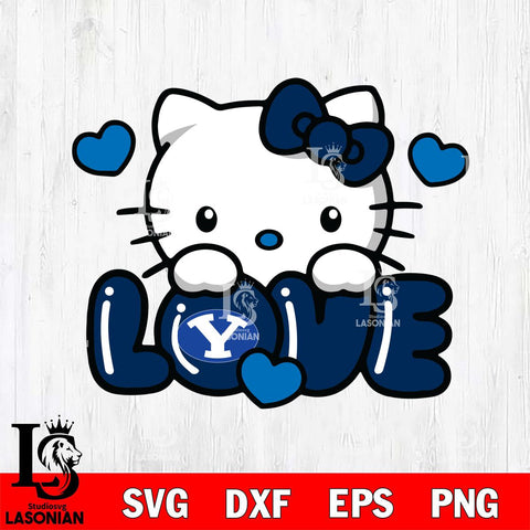 BYU Cougars Hello Kitty Love Svg Eps Dxf Png File, Digital Download, Instant Download