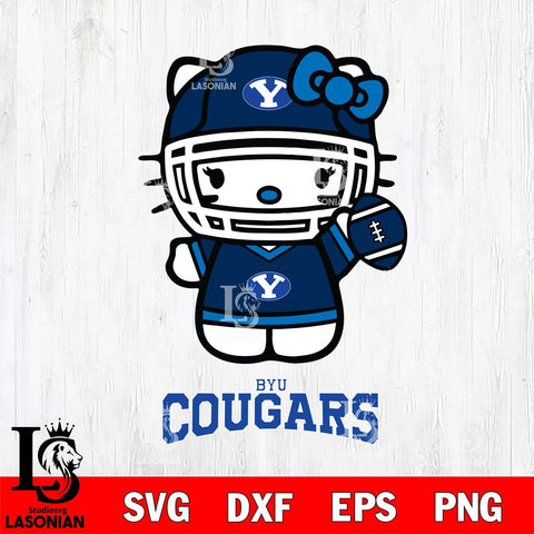BYU Cougars Hello Kitty NCAA 1 Svg Eps Dxf Png File, Digital Download, Instant Download