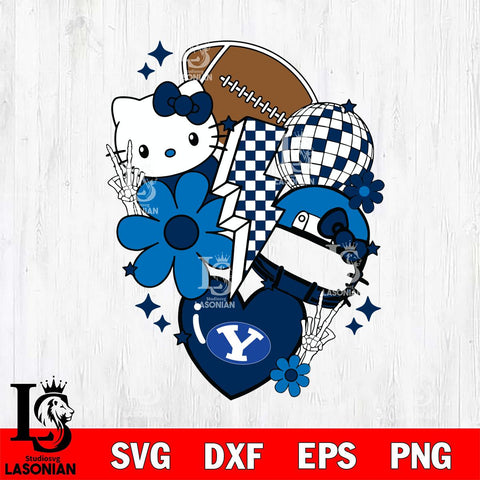 BYU Cougars Hello Kitty NCAA 2 Svg Eps Dxf Png File, Digital Download, Instant Download