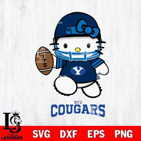 BYU Cougars Hello Kitty NCAA 4 Svg Eps Dxf Png File, Digital Download, Instant Download