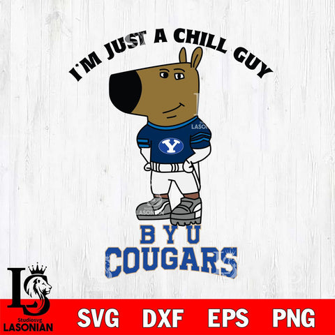 BYU Cougars I'm Just A Chill Guy Football Svg Eps Dxf Png File,NCAA Svg Files,Chill Guy svg ,Digital Download ,Instant Download, Cricut File