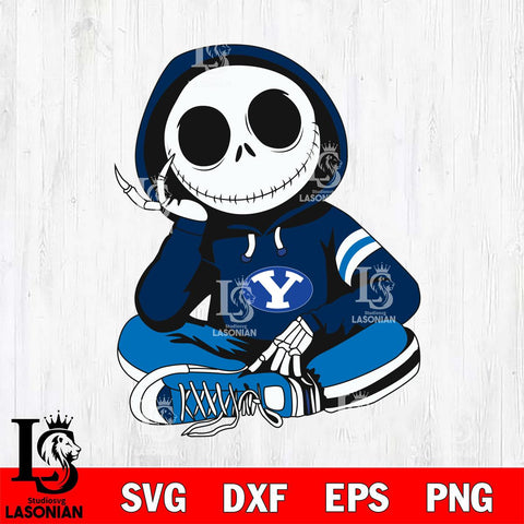 BYU Cougars Jack Skellington halloween Svg Eps Dxf Png File, NCAA svg, Digital Download, Instant Download