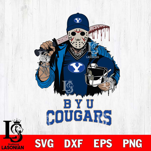 BYU Cougars Jason Voorhees 2 Svg Eps Dxf Png File, Digital Download