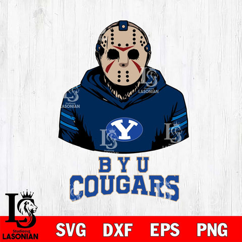 BYU Cougars Jason Voorhees 4 Svg Eps Dxf Png File, Digital Download