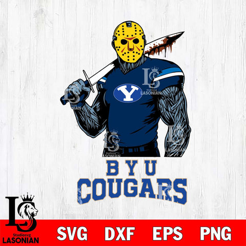 BYU Cougars Jason Voorhees 7 Svg Eps Dxf Png File, Digital Download