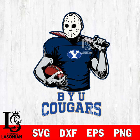 BYU Cougars Jason Voorhees 9 Svg Eps Dxf Png File, Digital Download