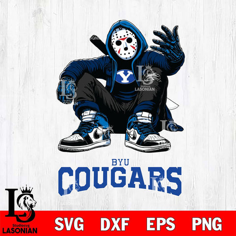 BYU Cougars Jason Voorhees Halloween SVG Svg Eps Dxf Png File, Digital Download, Instant Download