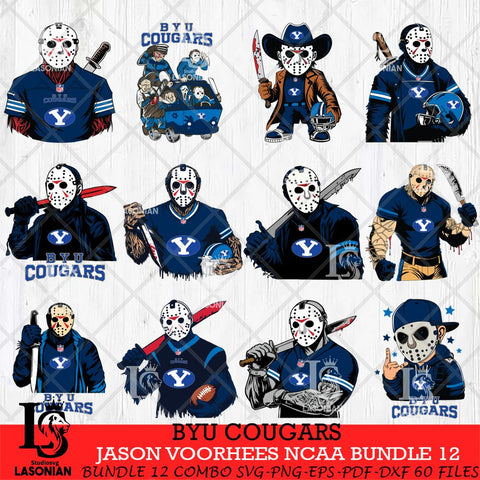 BYU Cougars Jason Voorhees Horror Bundle 12 SVG Eps Dxf Png File, bundle NCAA svg, Digital Download, Instant Download