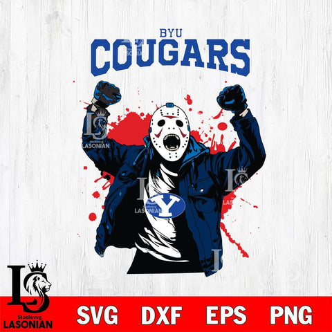 BYU Cougars Jason Voorhees Horror Halloween 3 Svg Eps Dxf Png File, NCAA svg, Digital Download, Instant Download