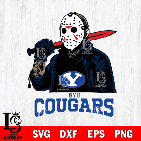BYU Cougars Jason Voorhees Horror Halloween Svg Eps Dxf Png File, NCAA svg, Digital Download, Instant Download