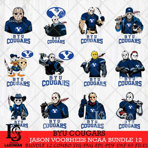 BYU Cougars Jason Voorhees NCAA Bundle 12 SVG Svg Eps Dxf Png File, Digital Download