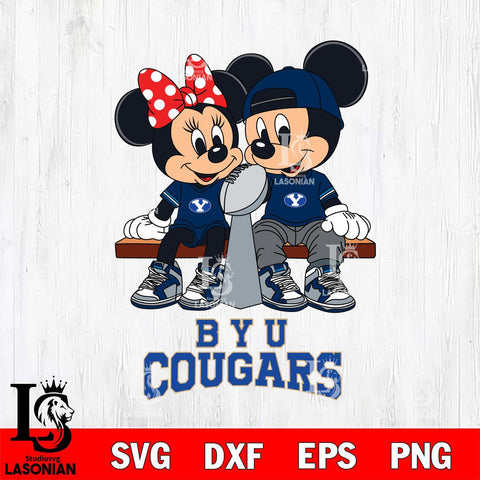 BYU Cougars Mickey And Minnie Football Champions Svg Eps Dxf Png File, NCAA svg , Digital Download , Instant Download, Cricut File