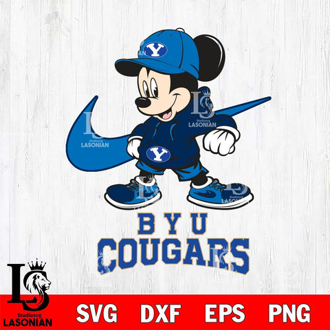 BYU Cougars Mickey Mouse NIKE, Svg Eps Dxf Png File, Digital Download
