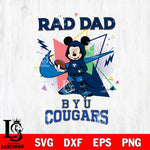 BYU Cougars Mickey Wearing Hoodie Rad Dad SVG DXF EPS PNG FILE, NCAA File Cut,Digital Download,Instant Download