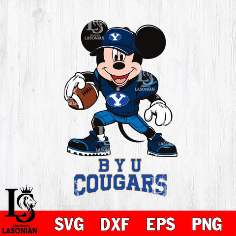 BYU Cougars Mikey Mouse Disney, Svg Eps Dxf Png File, Digital Download