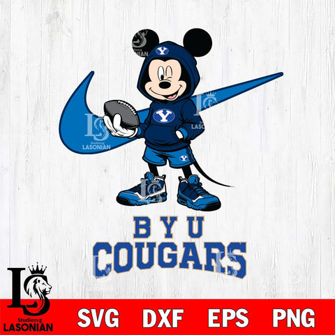 BYU Cougars Mikey Mouse Disney NIKE, Svg Eps Dxf Png File, Digital Download