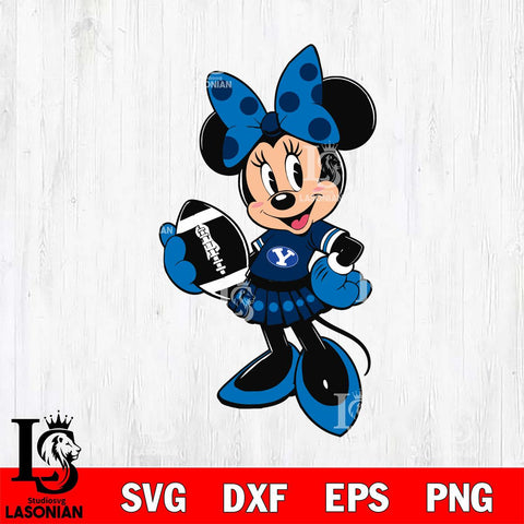 BYU Cougars Minnie Mouse Svg Eps Dxf Png File, NCAA svg, Digital Download, Instant Download