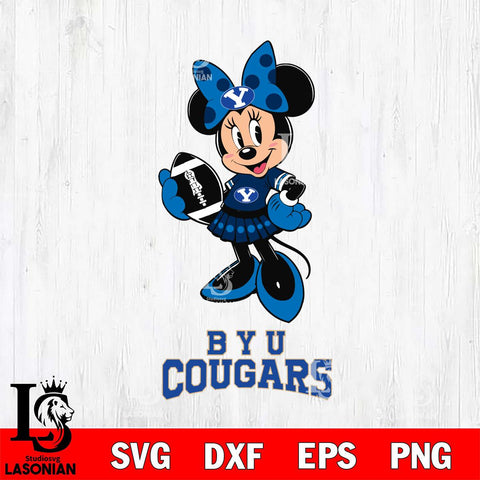 BYU Cougars Minnie Mouse, Svg Eps Dxf Png File, Digital Download