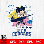 BYU Cougars Minnie Mouse Dancing SVG DXF EPS PNG FILE, NCAA File Cut,Digital Download,Instant Download