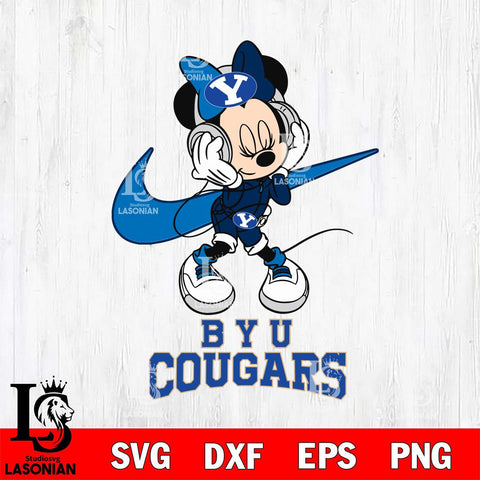 BYU Cougars Minnie Mouse Dancing NIKE, Svg Eps Dxf Png File, Digital Download