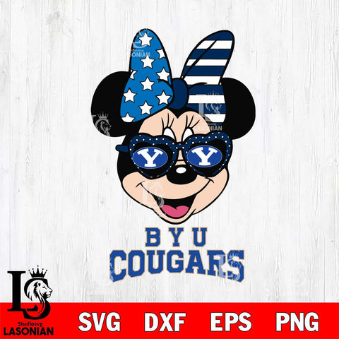 BYU Cougars Minnie Mouse Love 2, Svg Eps Dxf Png File, Digital Download