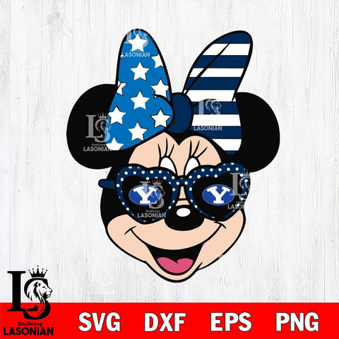 BYU Cougars Minnie Mouse Love Svg Eps Dxf Png File, NCAA svg, Digital Download, Instant Download
