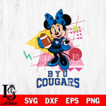 BYU Cougars Minnie Mouse Sport SVG DXF EPS PNG FILE, NCAA File Cut,Digital Download,Instant Download