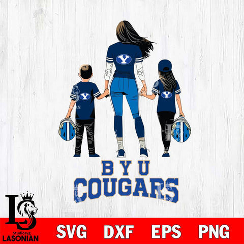 BYU Cougars Mother and son Rugby SVG DXF EPS PNG FILE,NCAA SVG, Father day Digital Download,Instant Download, Silhouette