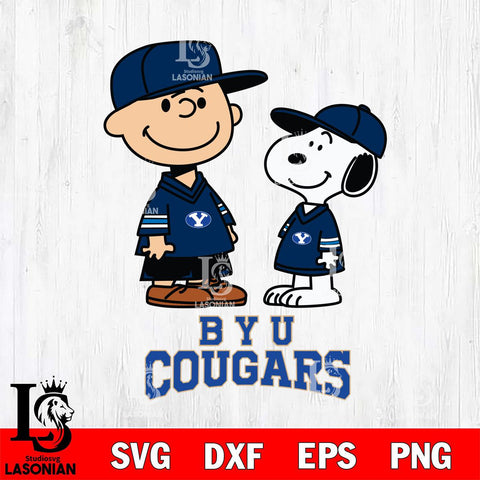 BYU Cougars Peanuts Snoopy Football SVG DXF EPS PNG FILE,Snoopy File Cut, NCAA Digital Download,Instant Download,Christmas Silhouette