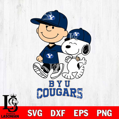 BYU Cougars Peanuts Snoopy Friends SVG DXF EPS PNG FILE,Snoopy File Cut, NCAA Digital Download,Instant Download,Christmas Silhouette