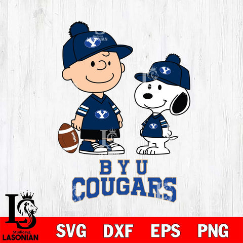 BYU Cougars Peanuts Snoopy Friends Football SVG DXF EPS PNG FILE,Snoopy File Cut, NCAA Digital Download,Instant Download,Christmas Silhouette