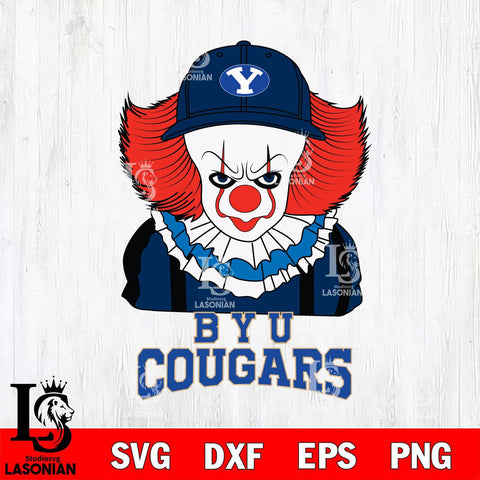 BYU Cougars Pennywise Horror Sport 10 Svg Eps Dxf Png File, Digital Download