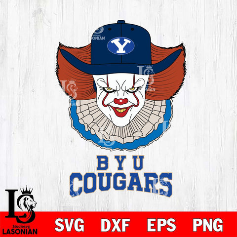 BYU Cougars Pennywise Horror Sport 12 Svg Eps Dxf Png File, Digital Download