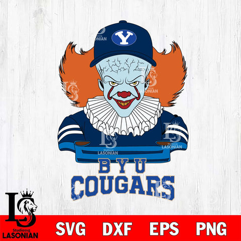 BYU Cougars Pennywise Horror Sport 2 Svg Eps Dxf Png File, Digital Download