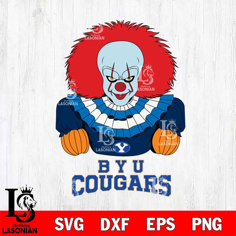 BYU Cougars Pennywise Horror Sport 3 Svg Eps Dxf Png File, Digital Download