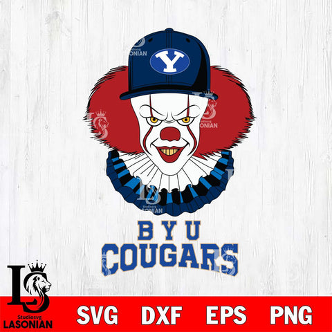 BYU Cougars Pennywise Horror Sport 4 Svg Eps Dxf Png File, Digital Download