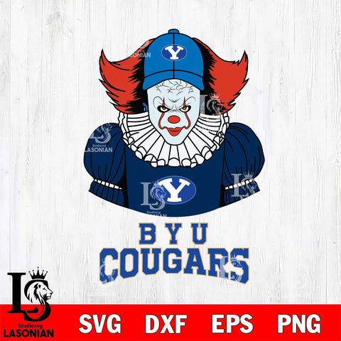 BYU Cougars Pennywise Horror Sport 7 Svg Eps Dxf Png File, Digital Download