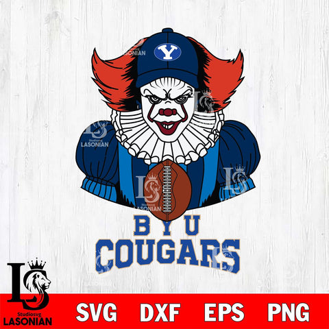 BYU Cougars Pennywise Horror Sport 9 Svg Eps Dxf Png File, Digital Download