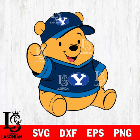 BYU Cougars Pooh Bear Svg Eps Dxf Png File, NCAA svg, Digital Download, Instant Download